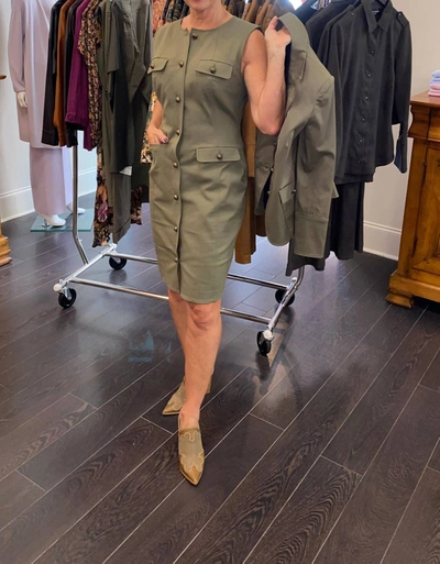 Shop Hilton Hollis Ct Tech Dress In Olive In Green