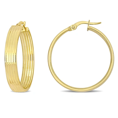 Mimi & Max 29 Mm 5-row Hoop Earrings In 14k Yellow Gold In Yellow
