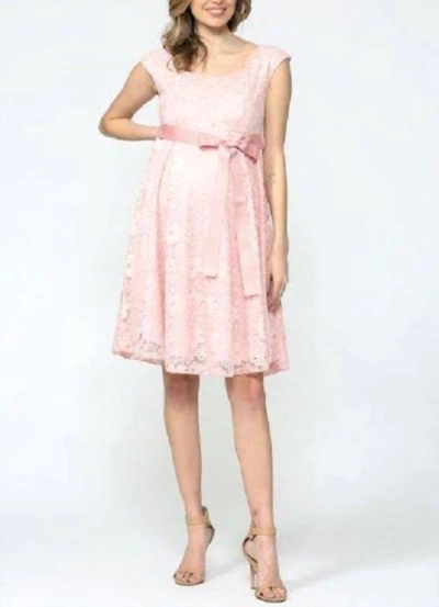 Shop Hello Miz Libby Lace Cap Sleeve Maternity Dress In Pink