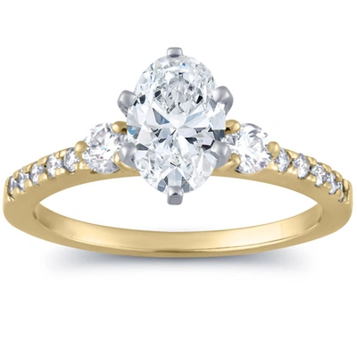 Pompeii3 1 1/2 Ct Oval Diamond Engagement Ring 14k Yellow Gold In Multi