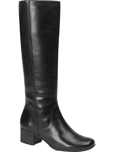 Elites By Walking Cradles Mate Womens Leather Knee-high Riding Boots In Black