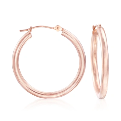 Shop Ross-simons 2.5mm 14kt Rose Gold Hoop Earrings In Pink