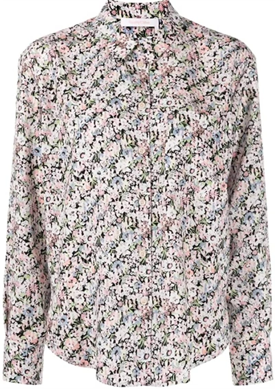 Shop See By Chloé Women's Cotton Button Down Shirt In Pastel Floral In Multi