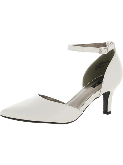 Shop Array Lynley Womens Faux Leather Ankle Strap Dress Heels In White