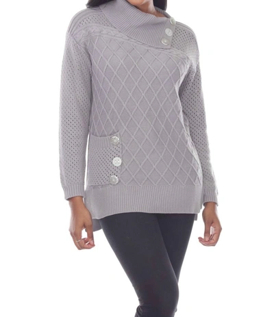 Shop Pure Knits Vision Pullover In Alloy In Grey