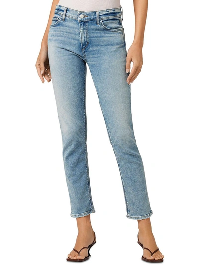 Shop Joe's Womens Cropped Mid-rise Straight Leg Jeans In Blue