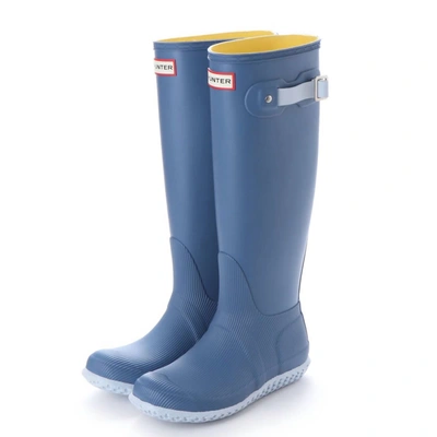 Shop Hunter Womens Orignal Tall Calandar Sole Boots In Gillwave/limpit Grey In Blue