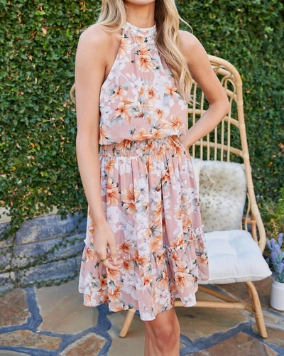 Shop Fsl Apparel Fated To Be Floral Dress In Mauve In Multi