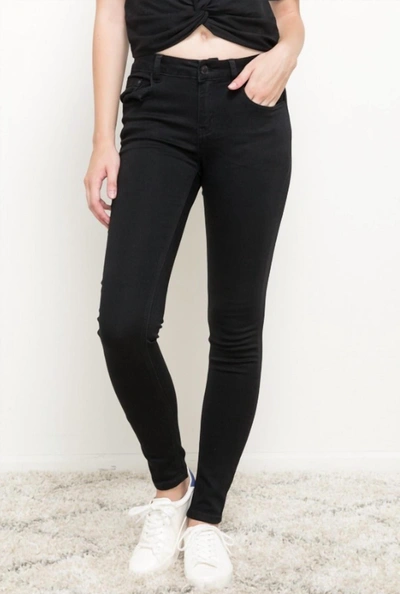 Shop Mystree Stretchy Skinny Jeans In Black