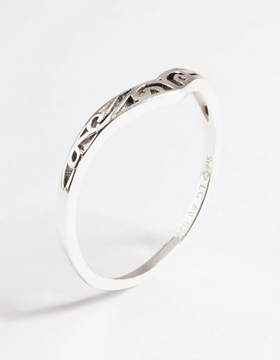 Lovisa Sterling Silver Swirl Detail Point Ring In Silver
