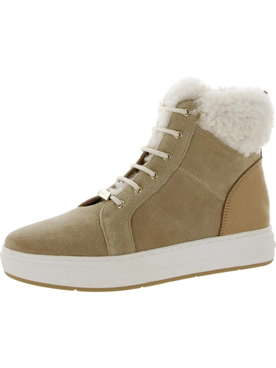 Shop Donald J Pliner Remisp Womens Suede Lace Up High Top Sneakers In Beige