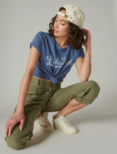 Shop Lucky Brand Women's Lucky Ivy Arch Crew Tee In Blue