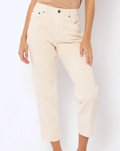 Shop Amuse Society Mid Rise Cropped Jean In Ivory In Beige