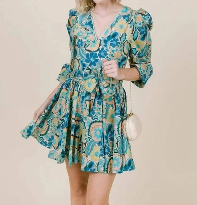 Shop Laroque Emma Mini Dress In Sapphire Daisy In Multi