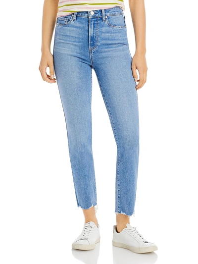 Shop Paige Womens Denim Cropped Slim Jeans In Blue