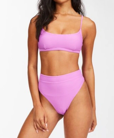 Shop Billabong Tan Lines Avery Mini Crop Bikini Top In Bright Orchid In Pink