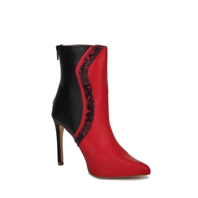Shop Mkf Collection By Mia K Celeste Ankle Women's Boot With Thin Heel In Red