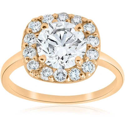 Shop Pompeii3 2cttw Diamond Cushion Halo Engagement Ring 14k Yellow Gold In Multi
