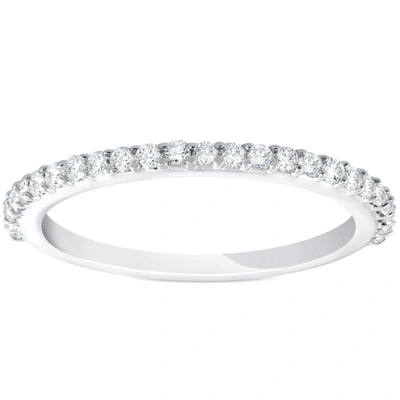 Pompeii3 1/4ct Diamond Wedding Ring 14k White Gold Stackable Womens Anniversary Band In Multi