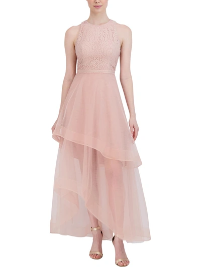 Shop Bcbgmaxazria Womens Tulle Maxi Evening Dress In Pink