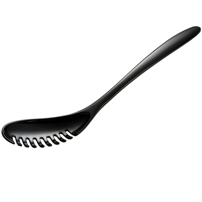 Gourmac 12-inch Melamine Pasta Server Spaghetti Fork & Strainer In Black