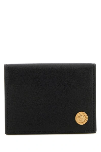 Versace Black Small Wallet With Medusa Biggie Logo