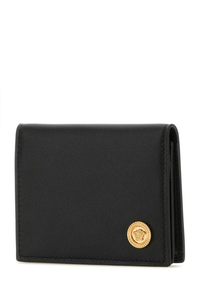 Versace Black Small Wallet With Medusa Biggie Logo