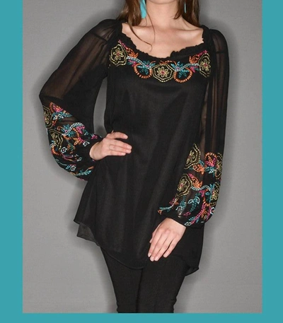 Shop Vintage Collection Isabella Square Neck Tunic In Black