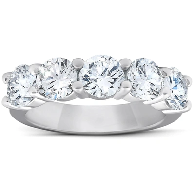 Pompeii3 2 3/4 Ct Five Stone Diamond Wedding Ring 14k White Gold In Multi
