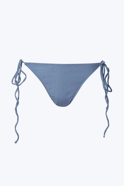 Shop Aniela Parys Zeus Ribbed String Bikini Bottom In Cerulean Blue
