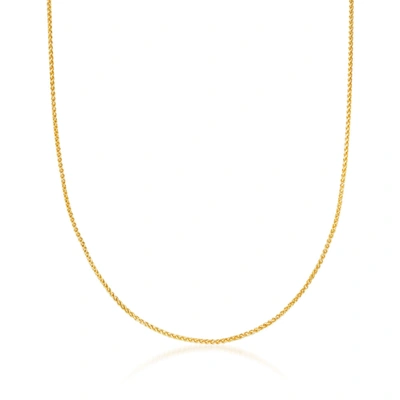 Ross-simons 1.2mm 14kt Yellow Gold Wheat Chain Necklace In Gold