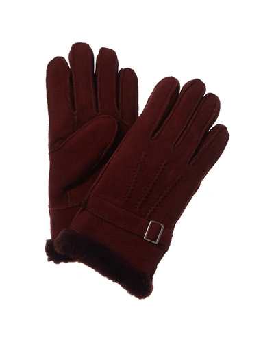 Shop Surell Accessories Surell Shearling Gloves In Red