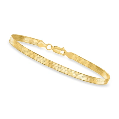 Shop Canaria Fine Jewelry Canaria 4mm 10kt Yellow Gold Herringbone Bracelet