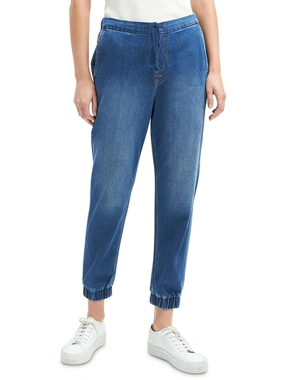 Shop Jen7 Womens Denim High-waist Jogger Jeans In Blue