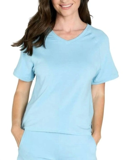 Shop B Up Brenda Relaxed Short Sleeve Raglan Tee In Sky Blue