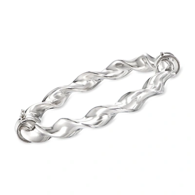 Ross-simons Italian Sterling Silver Twisted Bangle Bracelet In Silver