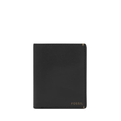 Shop Fossil Men's Joshua Cactus Leather Front Pocket Wallet, Ml4462001 In Black