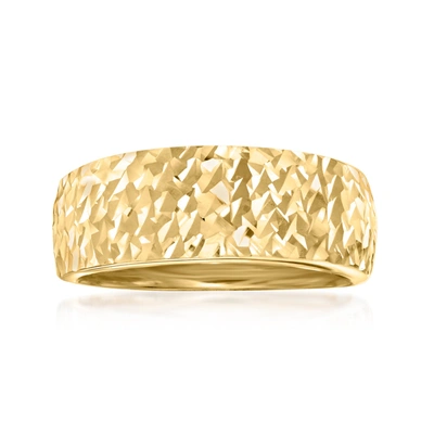 Shop Ross-simons Italian 14kt Yellow Gold Diamond-cut Ring