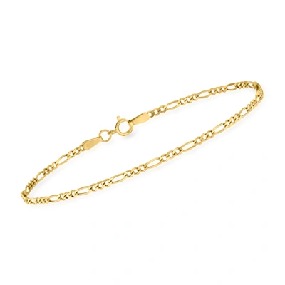 Rs Pure Ross-simons 1.9mm 14kt Yellow Gold Figaro-link Bracelet In White