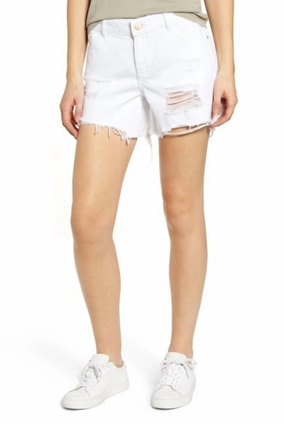 Shop Dl1961 - Women's Karlie Ripped Boyfriend 4.5" Denim Shorts In Howard In White