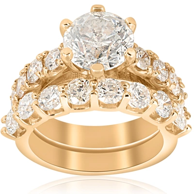 Pompeii3 6 Cttw Diamond Engagement Matching Wedding Ring 14k Yellow Gold In Multi
