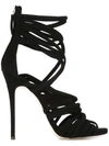 GIUSEPPE ZANOTTI strappy caged sandals,SUEDE100%