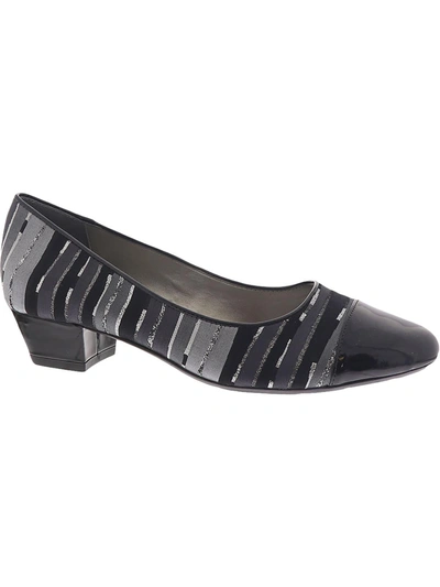 Shop Proxy Anjelica Womens Metallic Printed Dress Heels In Black