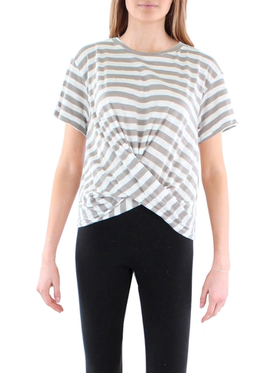 Shop Anthropologie Maronie Womens Striped Tie Back T-shirt In White