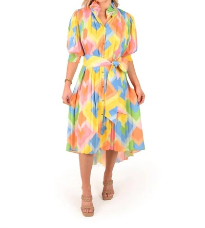 Shop Emily Mccarthy Rowan Dress In Geo In Multi