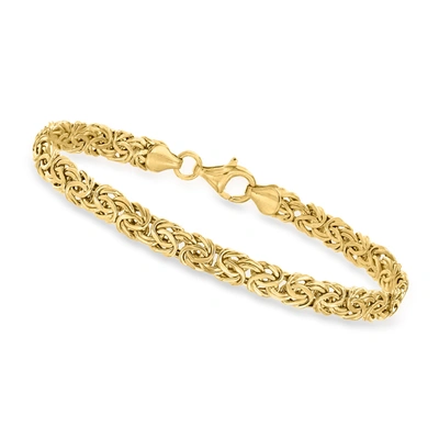 Shop Canaria Fine Jewelry Canaria 10kt Yellow Gold Byzantine Bracelet In White