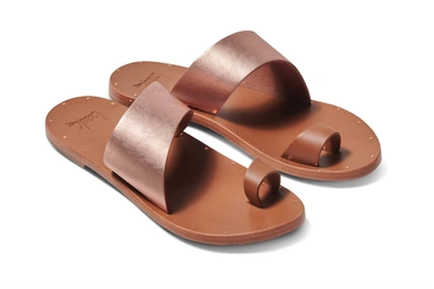 Shop Beek Finch Leather Toe Ring Sandal In Rose Gold/tan In Multi
