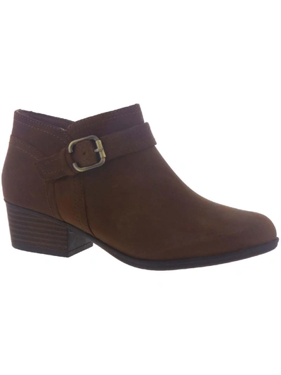 Shop Clarks Adreena Mid Womens Leather Block Heel Ankle Boots In Multi