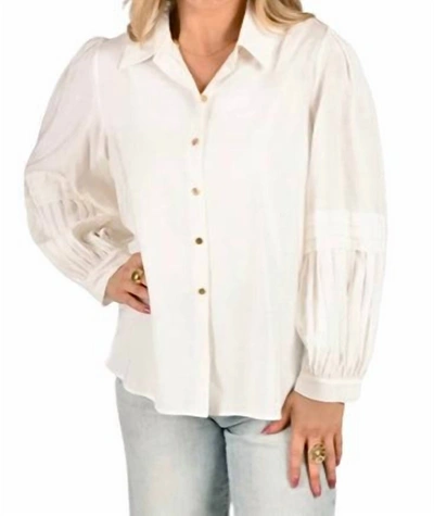 Shop Emily Mccarthy Oxford Shirt In Linen White