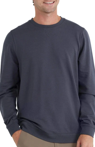 Shop Free Fly Bamboo Heritage Fleece Crew In Graphite In Blue